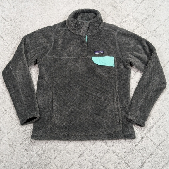 Patagonia Jackets & Blazers - Patagonia Jacket Womens S Gray Mint Re Tool Snap T Fleece Pullover Polartec Cozy
